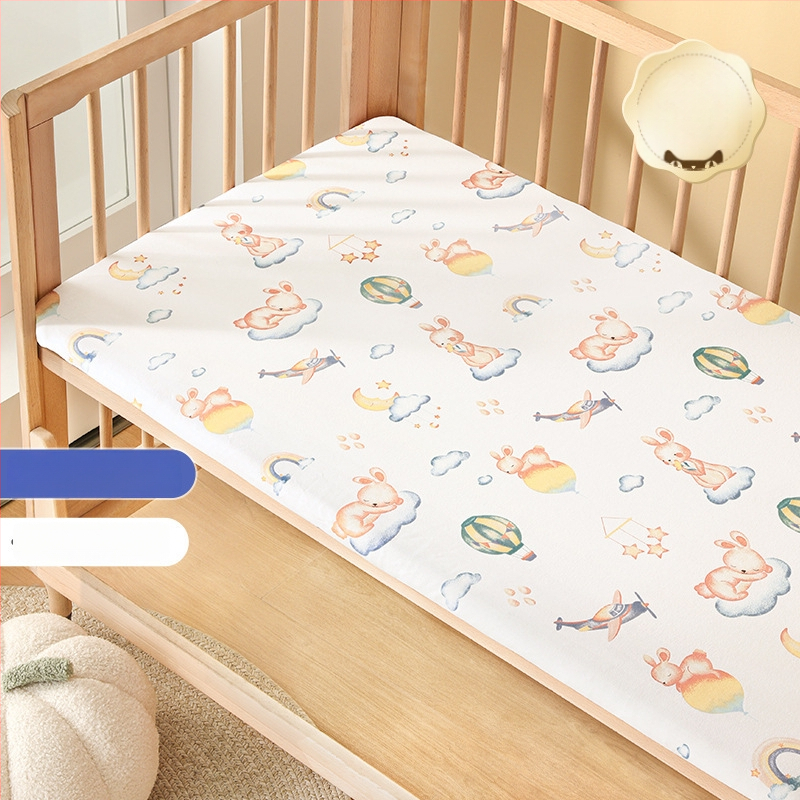 Belleptide Pamut Gumis Lepedő Babaágyhoz – Kedves Állat Minta, Súly 300–500 g