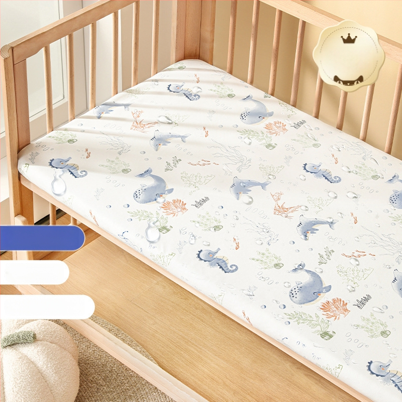 Belleptide Pamut Gumis Lepedő Babaágyhoz – Kedves Állat Minta, Súly 300–500 g