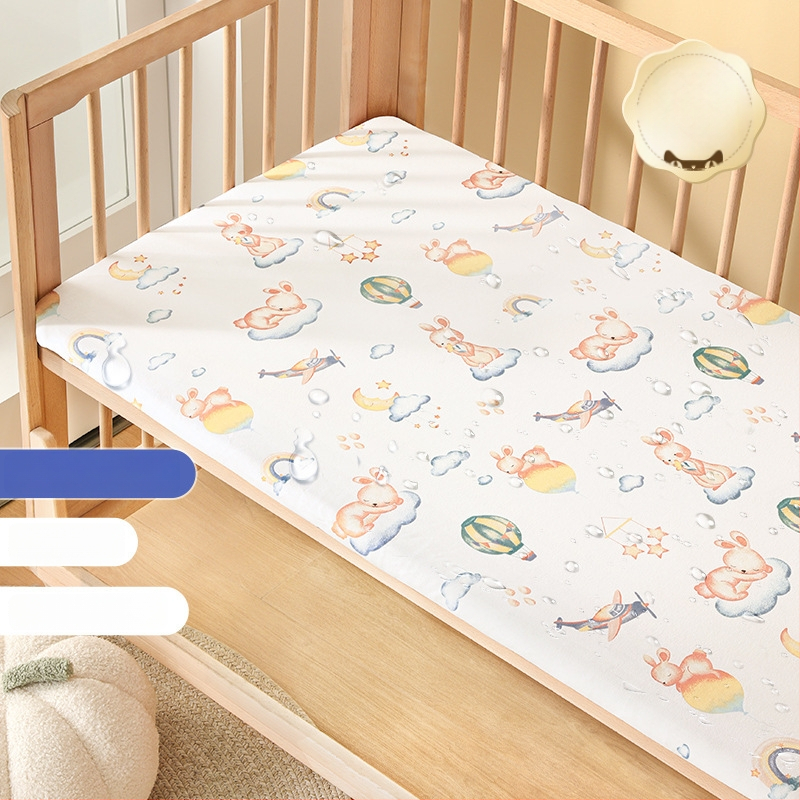 Belleptide Pamut Gumis Lepedő Babaágyhoz – Kedves Állat Minta, Súly 300–500 g