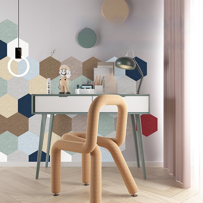 хексагонален стенен стикер от хартия, самозалепващ, против мухъл, нов китайски стил, декоративен модел