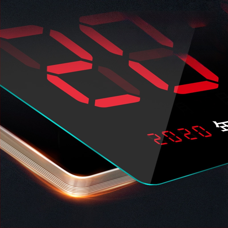 Ρολόι τοίχου με LED και αναλογική οθόνη, αιώνιο ημερολόγιο, θερμομέτρο, υγρασία, συναγερμός