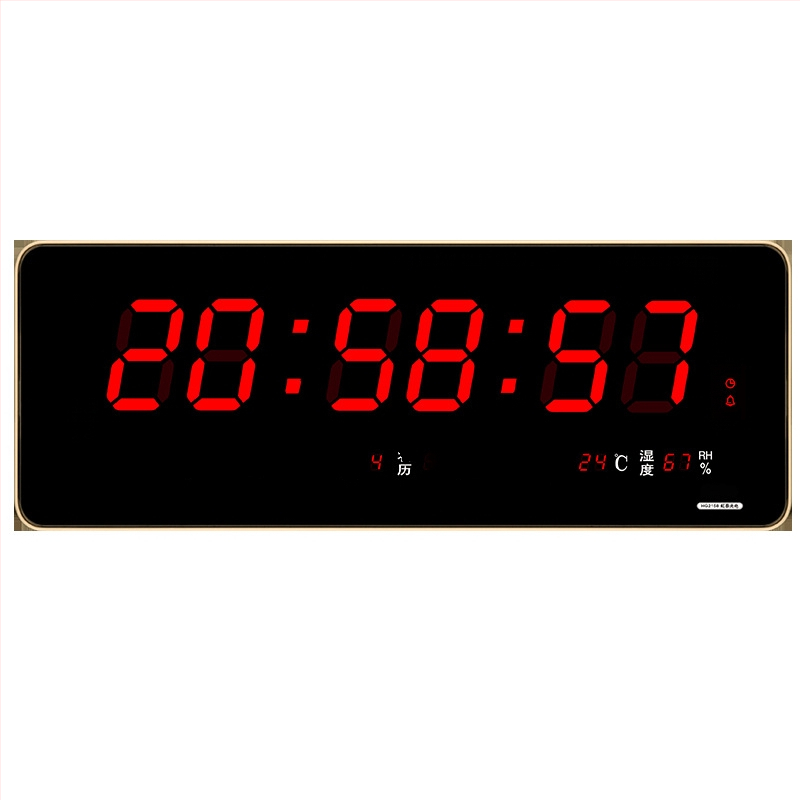 Ρολόι τοίχου με LED και αναλογική οθόνη, αιώνιο ημερολόγιο, θερμομέτρο, υγρασία, συναγερμός