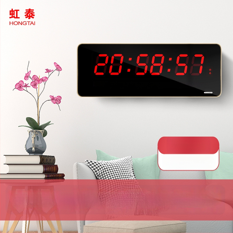 Ρολόι τοίχου με LED και αναλογική οθόνη, αιώνιο ημερολόγιο, θερμομέτρο, υγρασία, συναγερμός