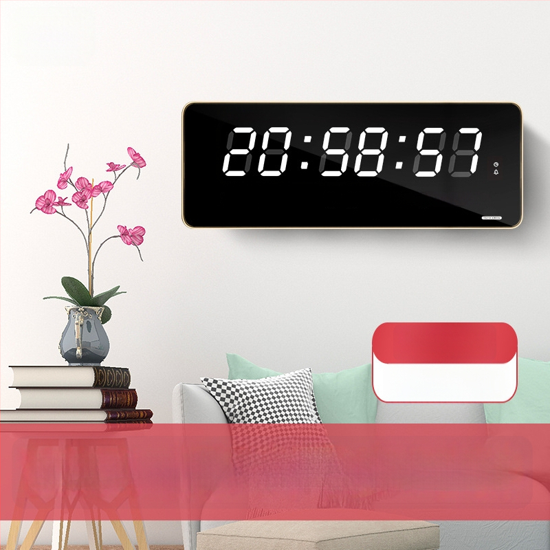 Ρολόι τοίχου με LED και αναλογική οθόνη, αιώνιο ημερολόγιο, θερμομέτρο, υγρασία, συναγερμός