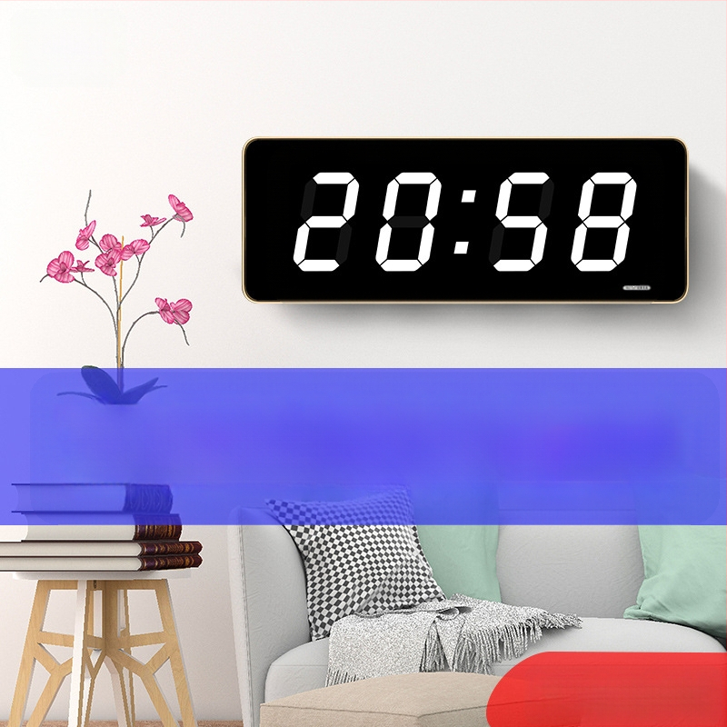 Ρολόι τοίχου με LED και αναλογική οθόνη, αιώνιο ημερολόγιο, θερμομέτρο, υγρασία, συναγερμός