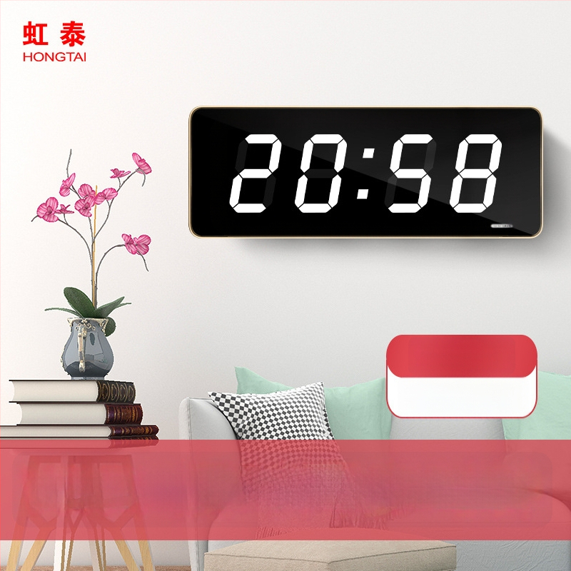 Ρολόι τοίχου με LED και αναλογική οθόνη, αιώνιο ημερολόγιο, θερμομέτρο, υγρασία, συναγερμός