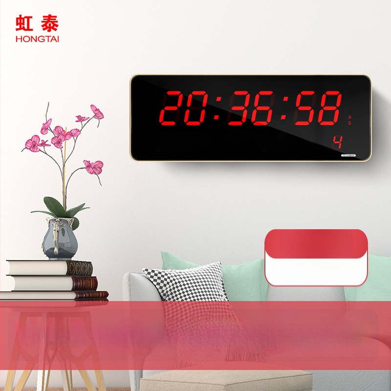 Ρολόι τοίχου με LED και αναλογική οθόνη, αιώνιο ημερολόγιο, θερμομέτρο, υγρασία, συναγερμός