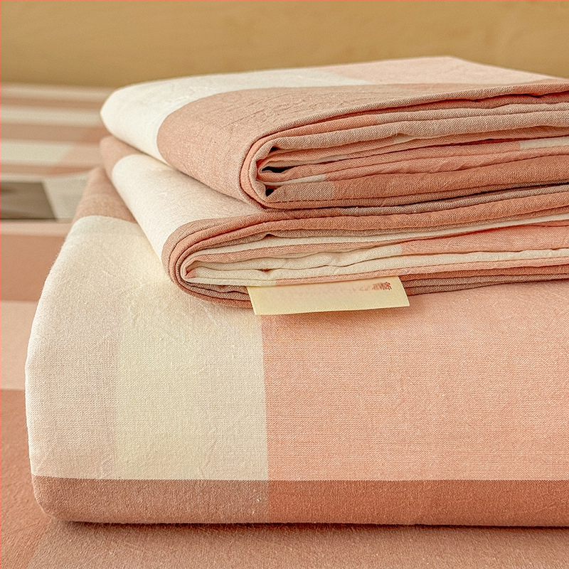 100% medvilnės patalynės komplektas, 40 siūlų, dryžuotas raštas, verpalų dažymas, reaktyvus spausdinimas