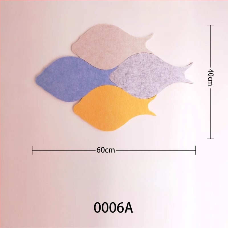 Триизмерен стенен стикер от филц с риба | Полиестерно влакно; Устойчив на влага; Анти-замърсяващ; Модерен минималистичен стил; 1 брой; Подходящ за дневна и спалня