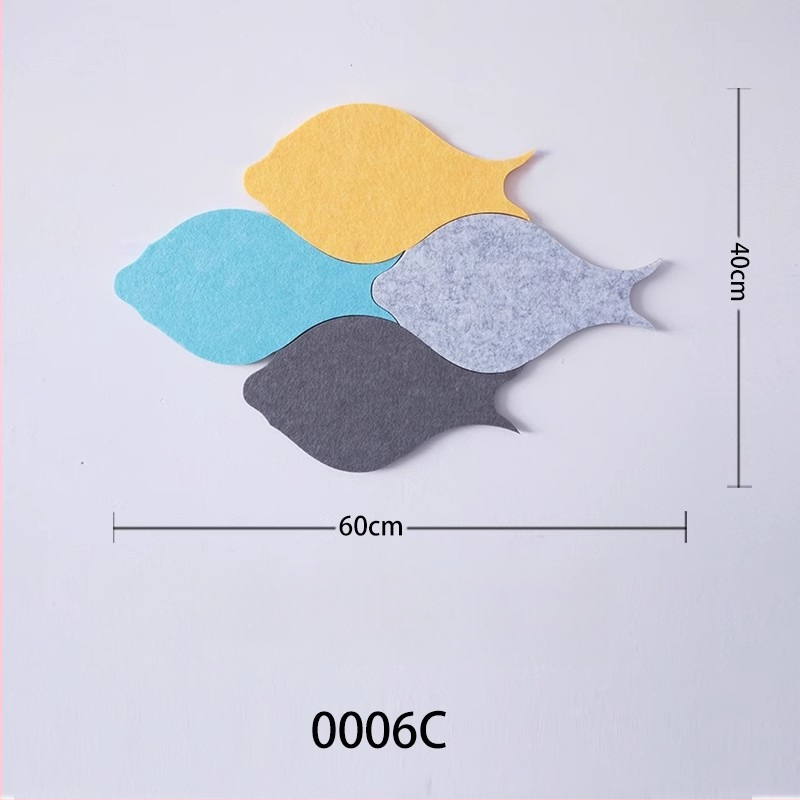 Триизмерен стенен стикер от филц с риба | Полиестерно влакно; Устойчив на влага; Анти-замърсяващ; Модерен минималистичен стил; 1 брой; Подходящ за дневна и спалня