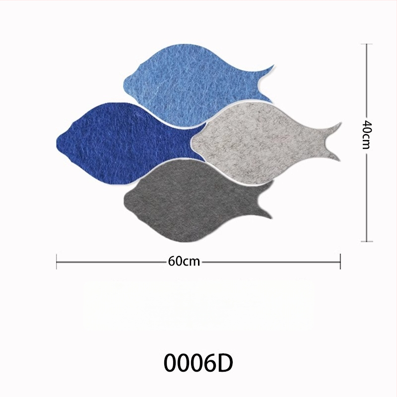 Триизмерен стенен стикер от филц с риба | Полиестерно влакно; Устойчив на влага; Анти-замърсяващ; Модерен минималистичен стил; 1 брой; Подходящ за дневна и спалня