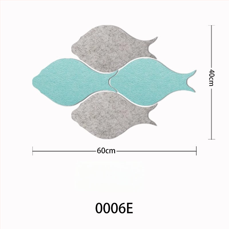 Триизмерен стенен стикер от филц с риба | Полиестерно влакно; Устойчив на влага; Анти-замърсяващ; Модерен минималистичен стил; 1 брой; Подходящ за дневна и спалня