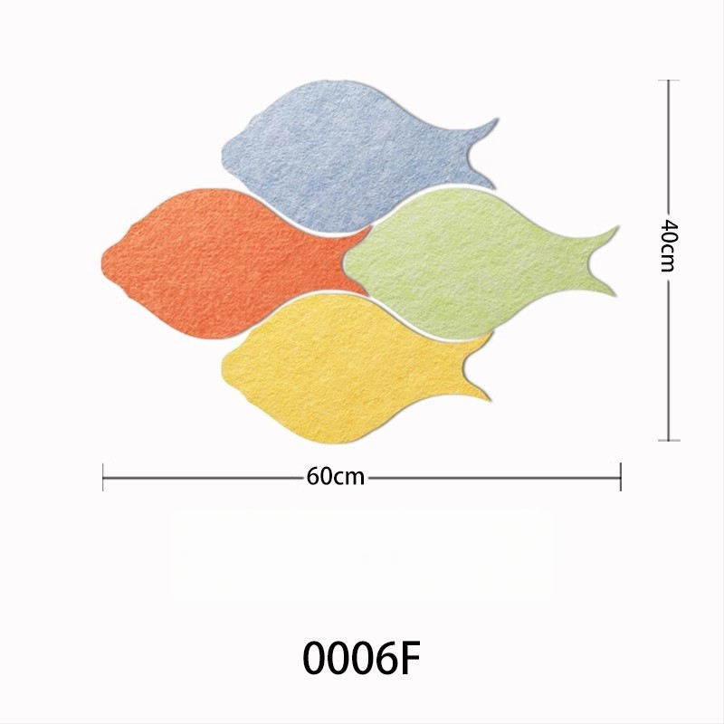 Триизмерен стенен стикер от филц с риба | Полиестерно влакно; Устойчив на влага; Анти-замърсяващ; Модерен минималистичен стил; 1 брой; Подходящ за дневна и спалня