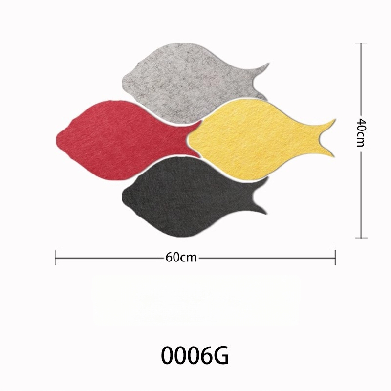 Триизмерен стенен стикер от филц с риба | Полиестерно влакно; Устойчив на влага; Анти-замърсяващ; Модерен минималистичен стил; 1 брой; Подходящ за дневна и спалня