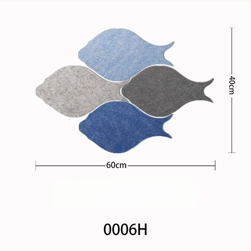 Триизмерен стенен стикер от филц с риба | Полиестерно влакно; Устойчив на влага; Анти-замърсяващ; Модерен минималистичен стил; 1 брой; Подходящ за дневна и спалня