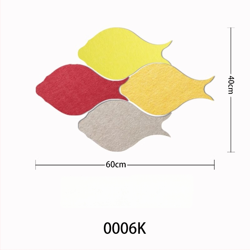 Триизмерен стенен стикер от филц с риба | Полиестерно влакно; Устойчив на влага; Анти-замърсяващ; Модерен минималистичен стил; 1 брой; Подходящ за дневна и спалня