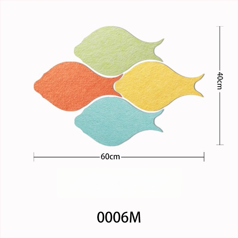 Триизмерен стенен стикер от филц с риба | Полиестерно влакно; Устойчив на влага; Анти-замърсяващ; Модерен минималистичен стил; 1 брой; Подходящ за дневна и спалня