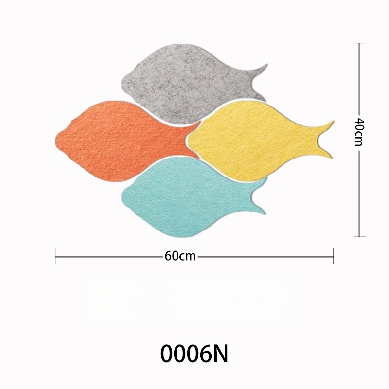 Триизмерен стенен стикер от филц с риба | Полиестерно влакно; Устойчив на влага; Анти-замърсяващ; Модерен минималистичен стил; 1 брой; Подходящ за дневна и спалня