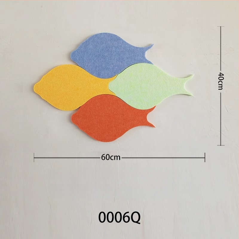Триизмерен стенен стикер от филц с риба | Полиестерно влакно; Устойчив на влага; Анти-замърсяващ; Модерен минималистичен стил; 1 брой; Подходящ за дневна и спалня