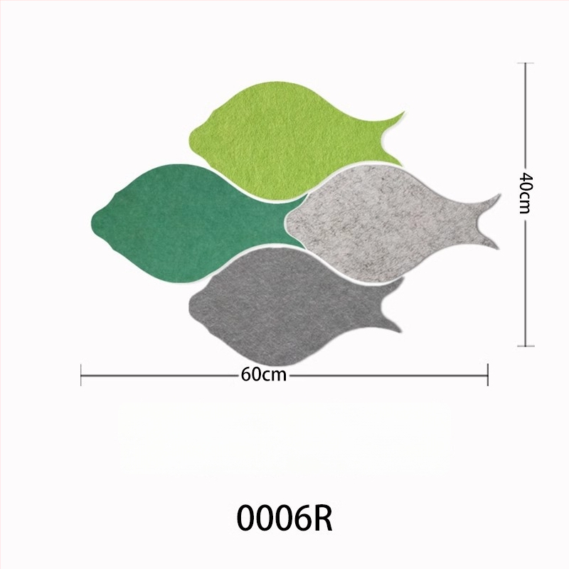 Триизмерен стенен стикер от филц с риба | Полиестерно влакно; Устойчив на влага; Анти-замърсяващ; Модерен минималистичен стил; 1 брой; Подходящ за дневна и спалня