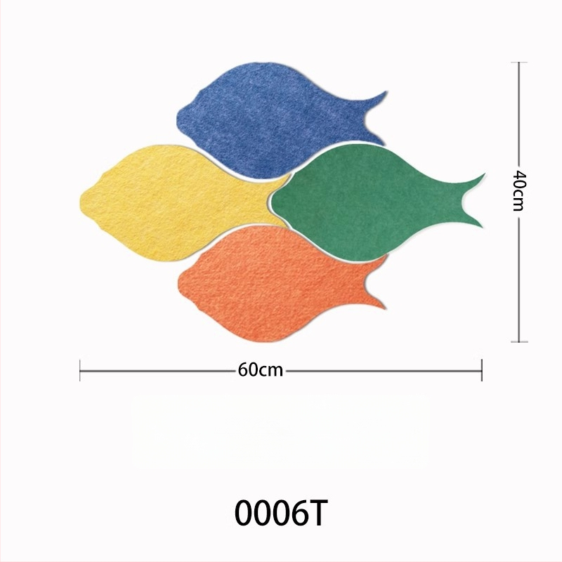 Триизмерен стенен стикер от филц с риба | Полиестерно влакно; Устойчив на влага; Анти-замърсяващ; Модерен минималистичен стил; 1 брой; Подходящ за дневна и спалня