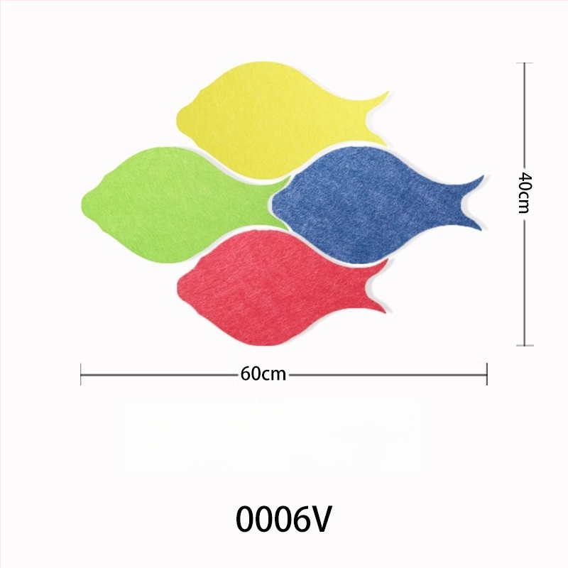 Триизмерен стенен стикер от филц с риба | Полиестерно влакно; Устойчив на влага; Анти-замърсяващ; Модерен минималистичен стил; 1 брой; Подходящ за дневна и спалня