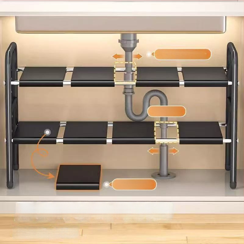 Po praustuve laikymo krepšys su teleskopine lazda, be gręžimo, sieninis organizatorius iš anglies plieno