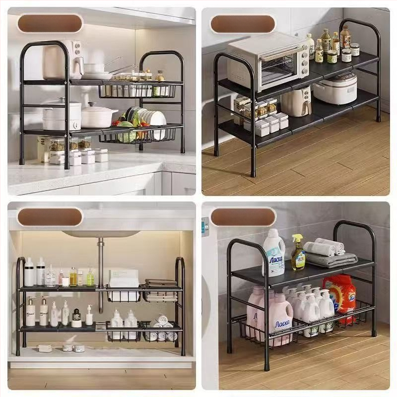 Po praustuve laikymo krepšys su teleskopine lazda, be gręžimo, sieninis organizatorius iš anglies plieno