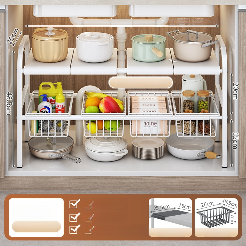 Po praustuve laikymo krepšys su teleskopine lazda, be gręžimo, sieninis organizatorius iš anglies plieno