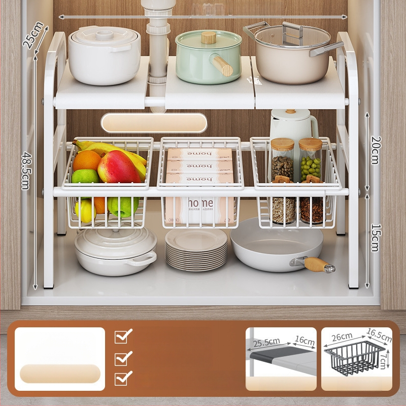 Po praustuve laikymo krepšys su teleskopine lazda, be gręžimo, sieninis organizatorius iš anglies plieno