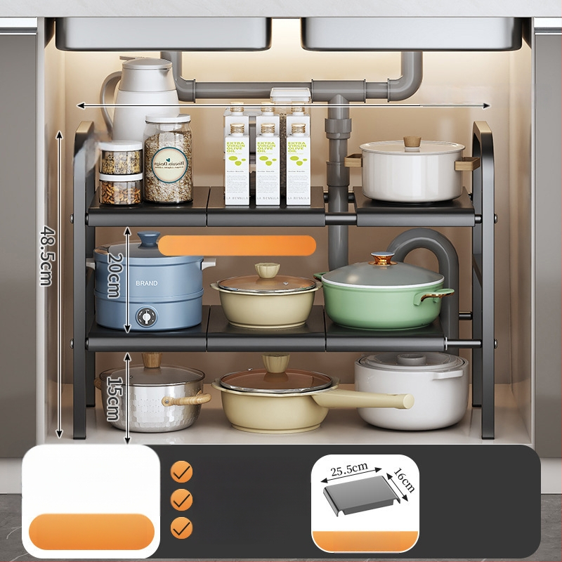 Po praustuve laikymo krepšys su teleskopine lazda, be gręžimo, sieninis organizatorius iš anglies plieno