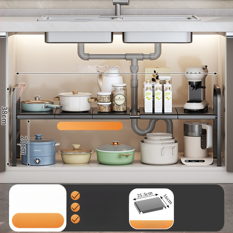 Po praustuve laikymo krepšys su teleskopine lazda, be gręžimo, sieninis organizatorius iš anglies plieno