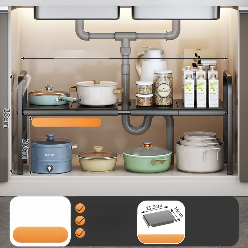 Po praustuve laikymo krepšys su teleskopine lazda, be gręžimo, sieninis organizatorius iš anglies plieno