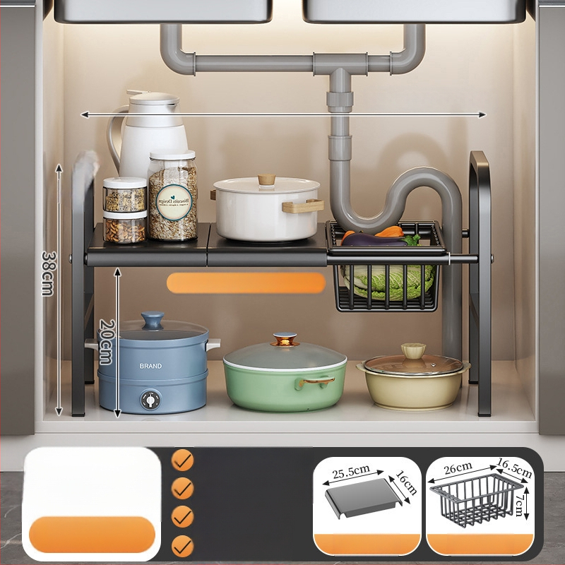 Po praustuve laikymo krepšys su teleskopine lazda, be gręžimo, sieninis organizatorius iš anglies plieno