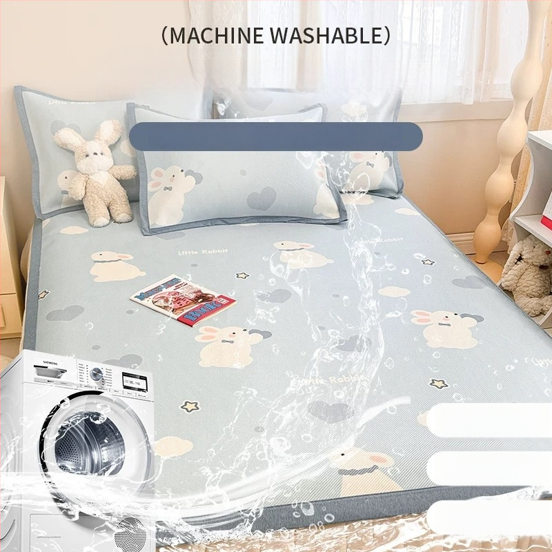 Glaixing Ice Silk ir Rattan Matų Komplektas, Jacquard Audimas, Sulankstomas Modernus Minimalistinis Dizainas