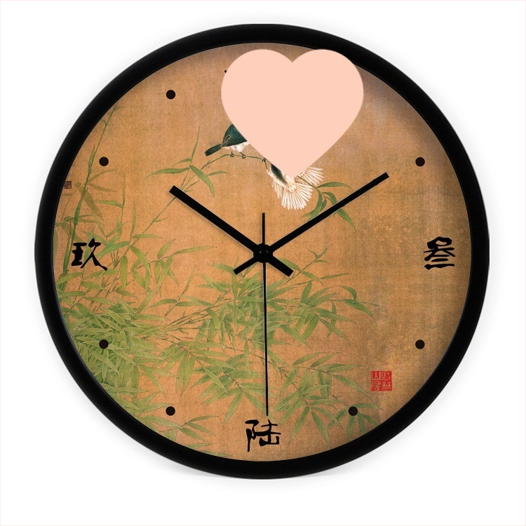 Ρολόι τοίχου με μεταλλικό περίβλημα, PVC καντράν, κίνηση ηλιακής ενέργειας, μπαταρία, κλασικό στυλ Μινγκ-Τσινγκ