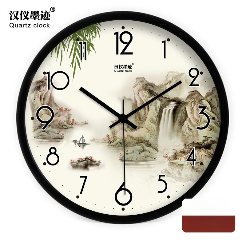 Ρολόι τοίχου με μεταλλικό περίβλημα, PVC καντράν, κίνηση ηλιακής ενέργειας, μπαταρία, κλασικό στυλ Μινγκ-Τσινγκ