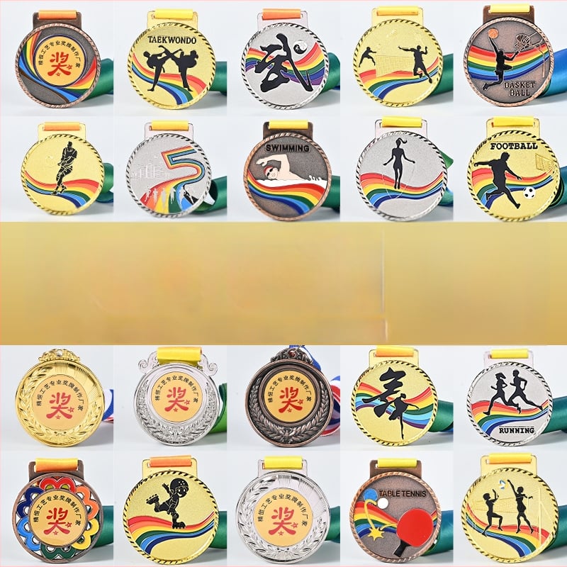 Μεταλλικό μετάλλιο από κράμα ψευδαργύρου για μαραθώνιο, προσαρμόσιμα βραβεία για εταιρικές εκδηλώσεις και κατασκηνώσεις, δυνατότητα εκτύπωσης λογοτύπου, κατάλληλο ως δώρο