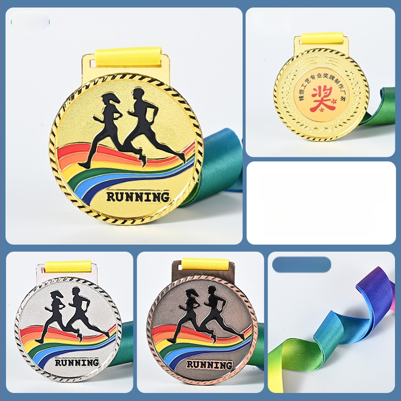 Μεταλλικό μετάλλιο από κράμα ψευδαργύρου για μαραθώνιο, προσαρμόσιμα βραβεία για εταιρικές εκδηλώσεις και κατασκηνώσεις, δυνατότητα εκτύπωσης λογοτύπου, κατάλληλο ως δώρο