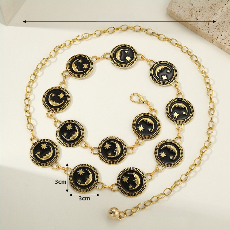 Juosmens grandinėlė iš reljefinio metalo, Fanyun, vintage stilius, moterims