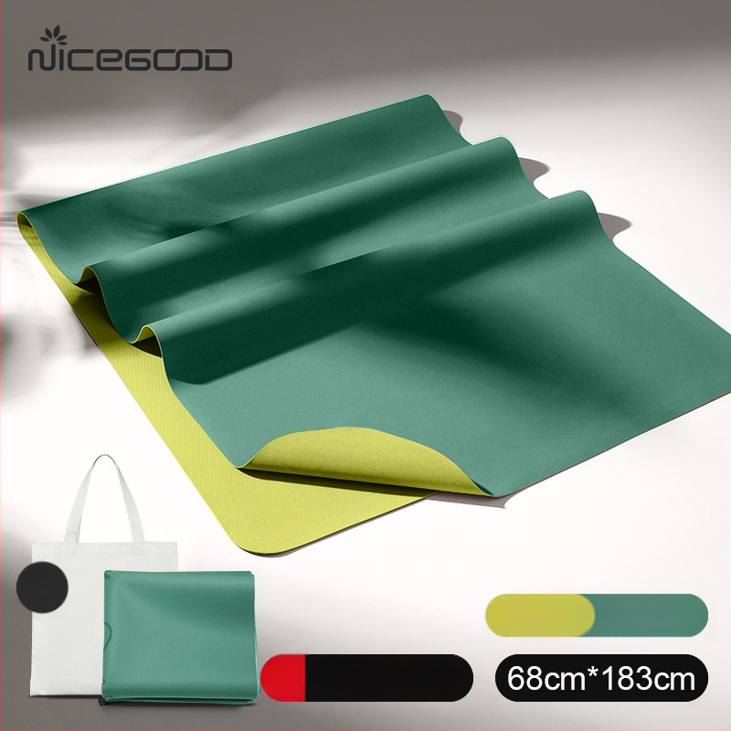 Йога постелка – PU-резинова смес, неплъзгаща се повърхност, дебелина 1,5 мм, тегло 1300 г, линии за позите, персонализирани опции.