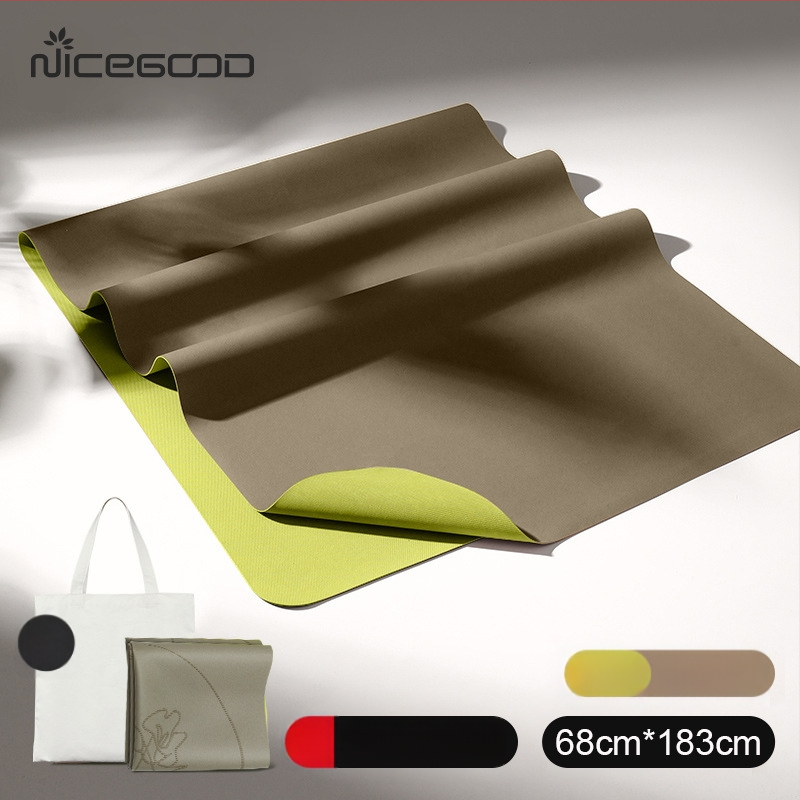 Йога постелка – PU-резинова смес, неплъзгаща се повърхност, дебелина 1,5 мм, тегло 1300 г, линии за позите, персонализирани опции.