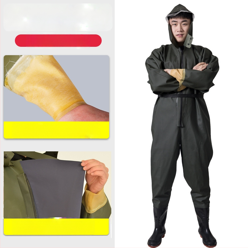 PVC viso kūno vandenių žvejybos kelnės, unisex, atsparios dėvėjimui ir vėjui