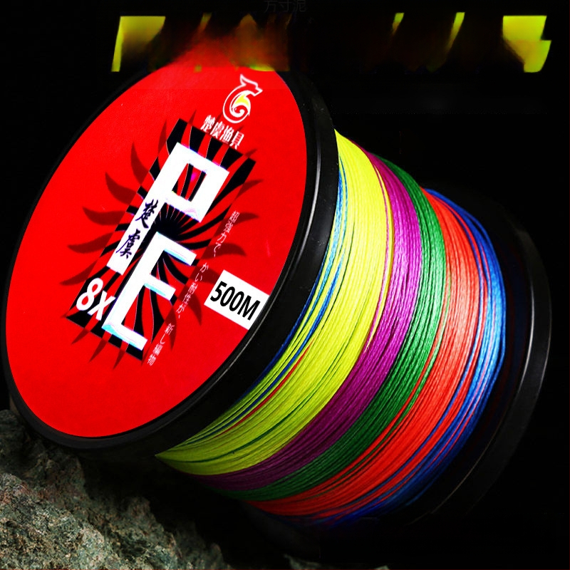 Pagrindinė žvejybos linija: 8-strand Dyneema; 4-strand PE pagrindinė linija; 12-strandinė ilgo metimo jūros linija