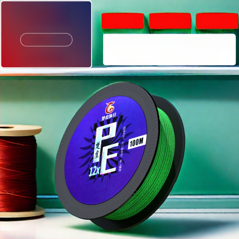 Pagrindinė žvejybos linija: 8-strand Dyneema; 4-strand PE pagrindinė linija; 12-strandinė ilgo metimo jūros linija