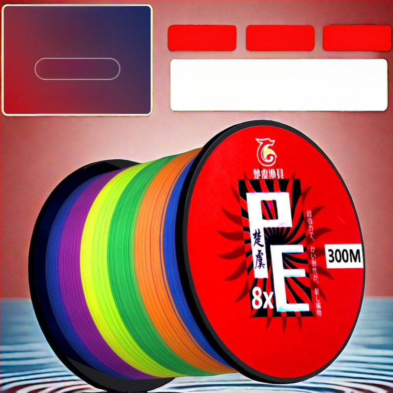 Pagrindinė žvejybos linija: 8-strand Dyneema; 4-strand PE pagrindinė linija; 12-strandinė ilgo metimo jūros linija