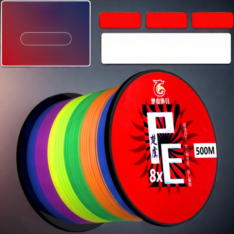 Pagrindinė žvejybos linija: 8-strand Dyneema; 4-strand PE pagrindinė linija; 12-strandinė ilgo metimo jūros linija