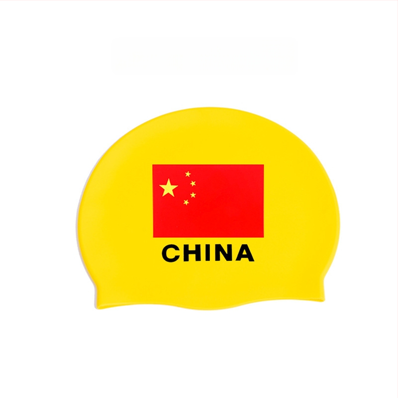 Pieaugušo silikona peldēšanas cepure ar karogu rakstu, ūdensnecaurlaidīga un elpojoša, 50 g