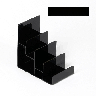 Piniginės ir rankinės demonstravimo stovas, dviejų lygių, injekcinio formavimo konstrukcija, gipso apvalkalas, laiptinės formos