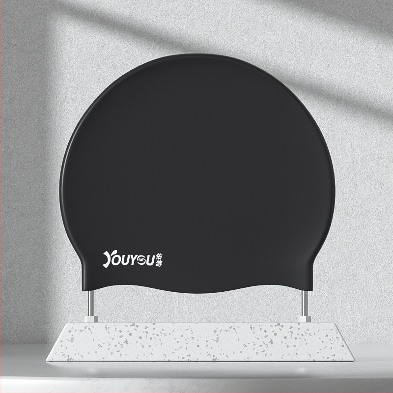 Youyou silikona peldēšanas cepure pieaugušajiem ar ausu aizsardzību – ūdensizturīga, vienkrāsaina